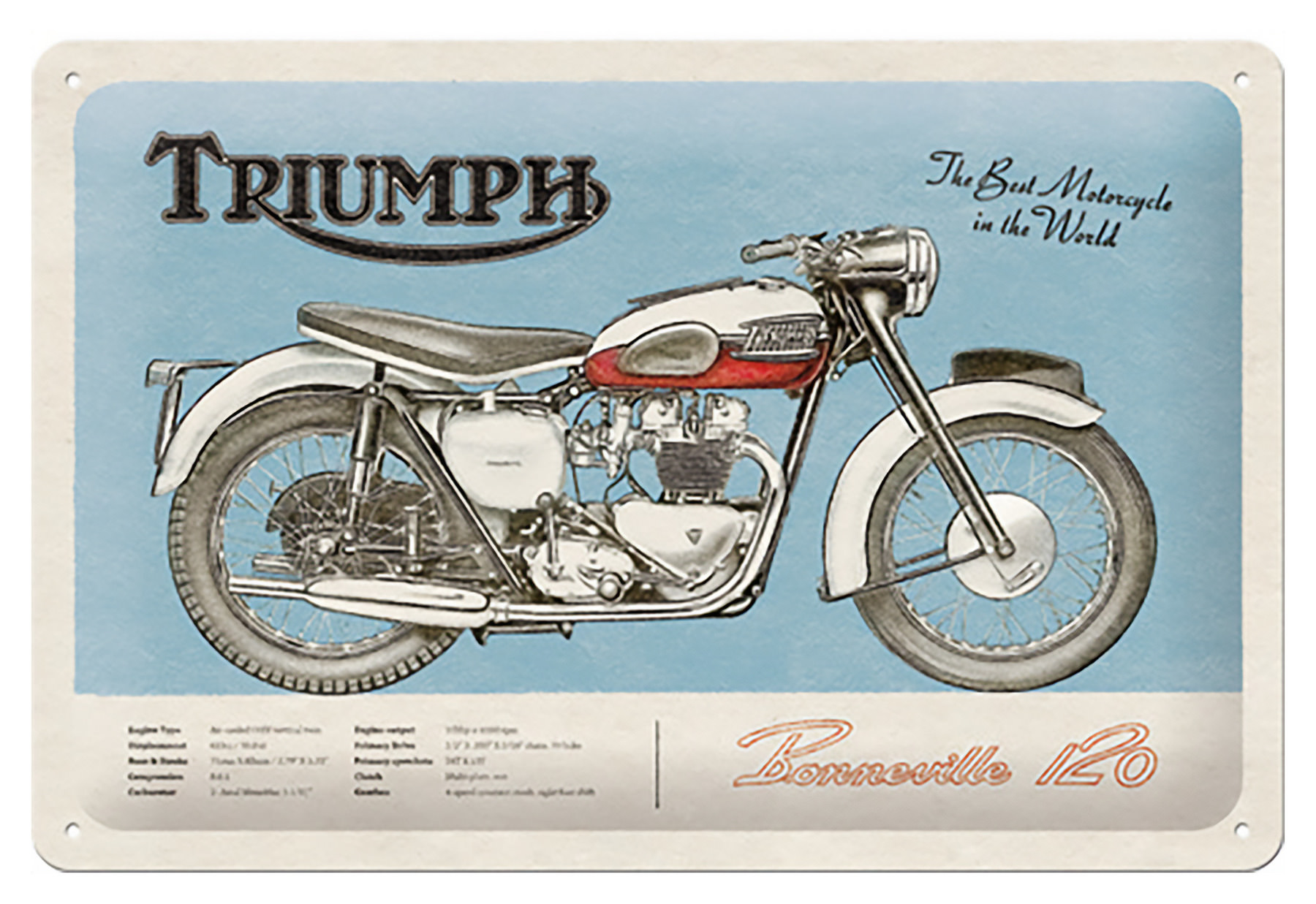 plaque métal triumph bonneville