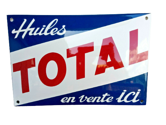plaque émaillée total huile en vente ici