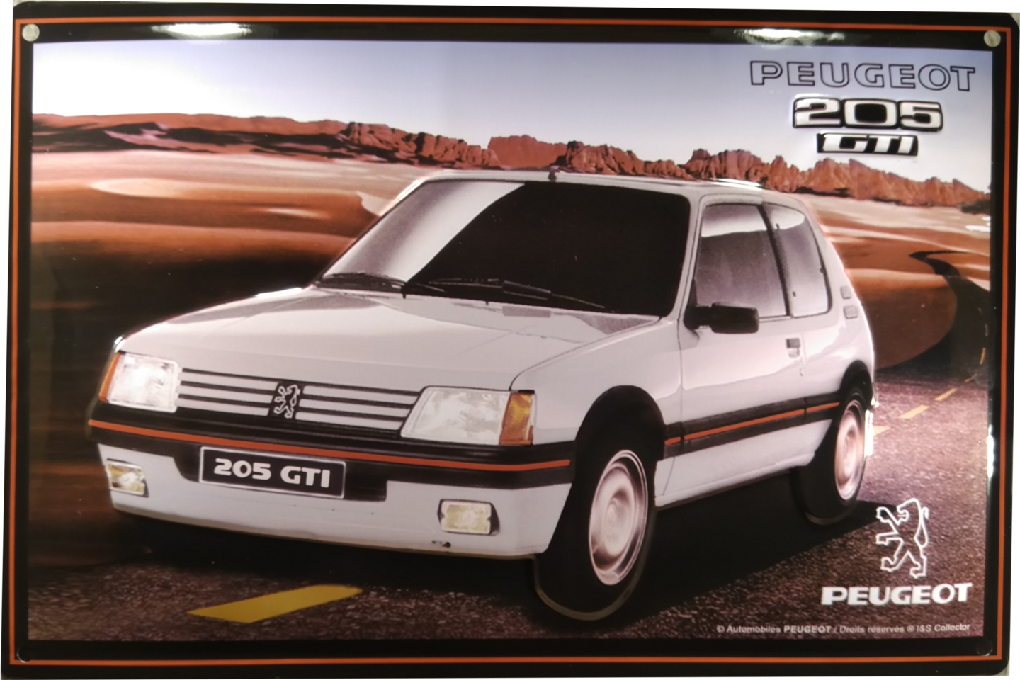 Plaque Métal Vintage Peugeot 205 GTI - Déco Auto Atelier - Neuve