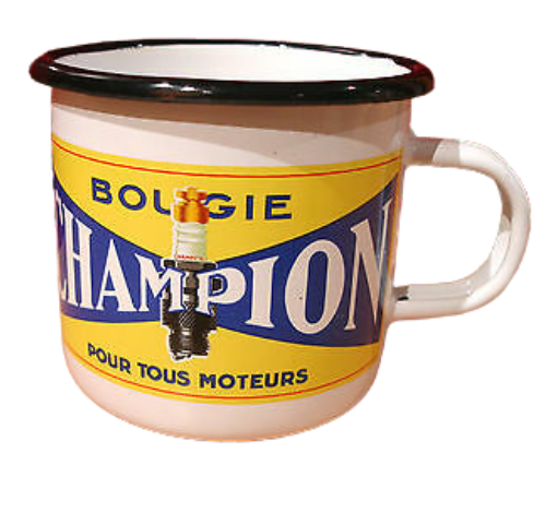 mug vintage émaillé champion