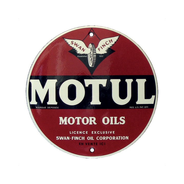 plaque émaillée motul retro