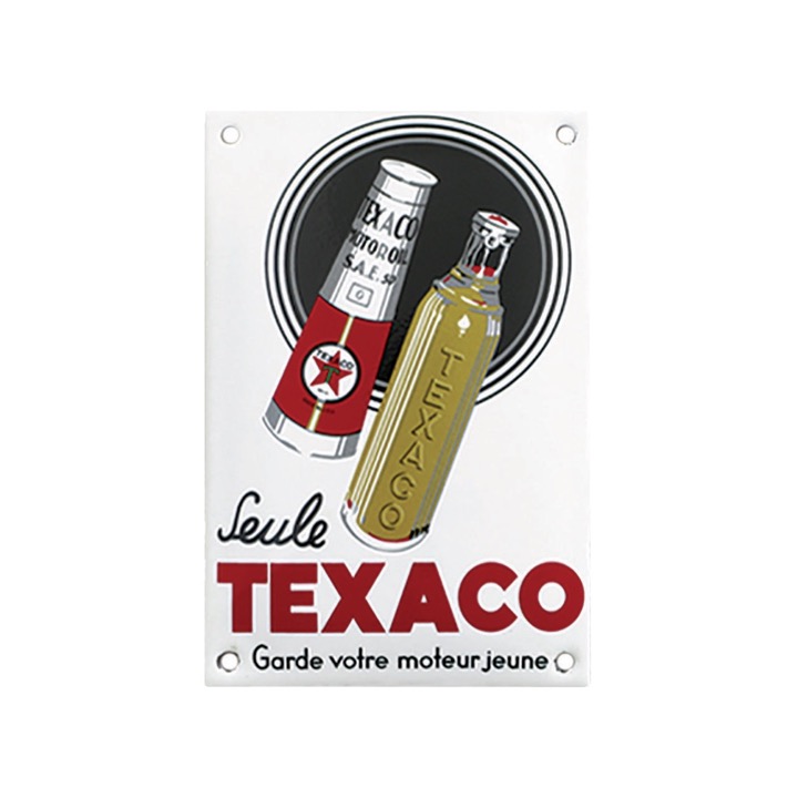 plaque publicitaire émaillée texaco