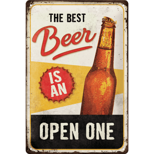 Plaque vintage beer pin-up - Déco murale/Plaques 20x30 cm
