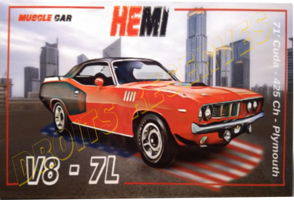 plaque metal plymouth hemi
