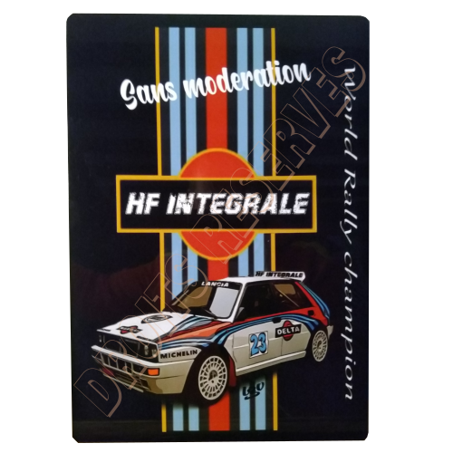 plaque metal lancia hf integrale
