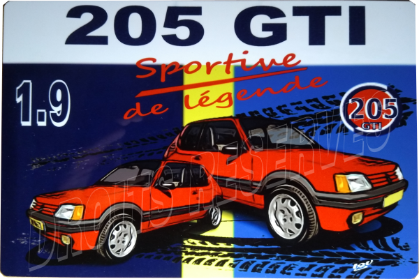 plaque métal 205 gti
