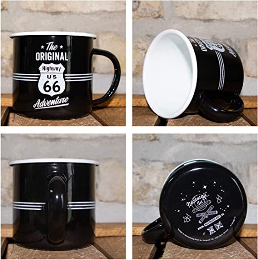 Mug émaillé Vintage Army P-40 Pin Up - Tasse Déco Café Publicité Armée Américaine