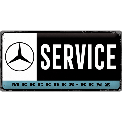 plaque métal vintage mercedes benz service