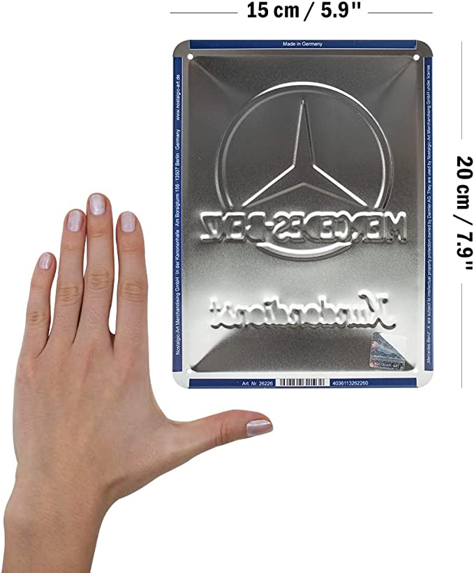 plaque mercedes logo 15x20