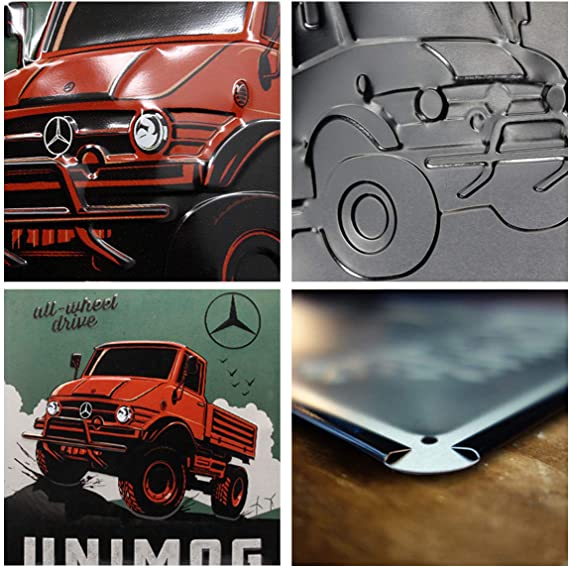 Nostalgic-Art Plaque en tôle rétro - 30 x 40 cm - Mercedes-Benz - Logo Evolution - Idée cadeau pour les fans de Mercedes-Benz - En métal - Design vintage