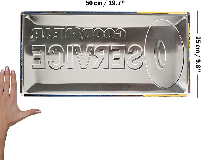 plaque vintage goodyear bombée en relief