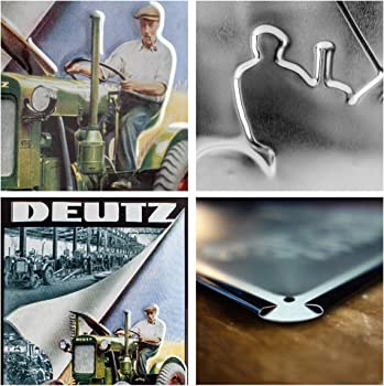 Belle Enseigne métal déco Tracteur Deutz Fahr vintage