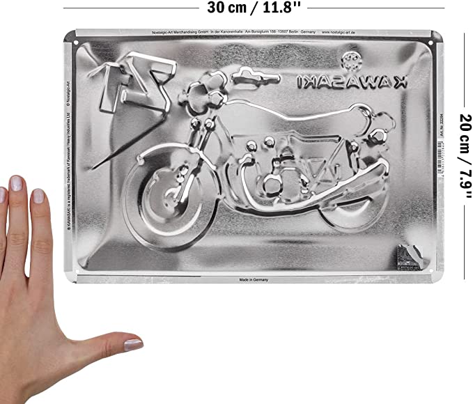 plaque métal kawasaki vintage