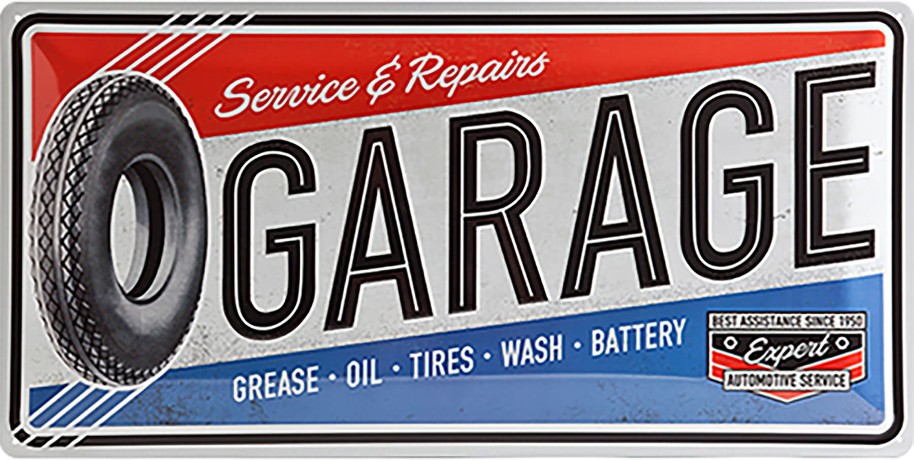 plaque émaillée garage vintage