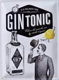 plaque affiche gin tonic nostalgic art