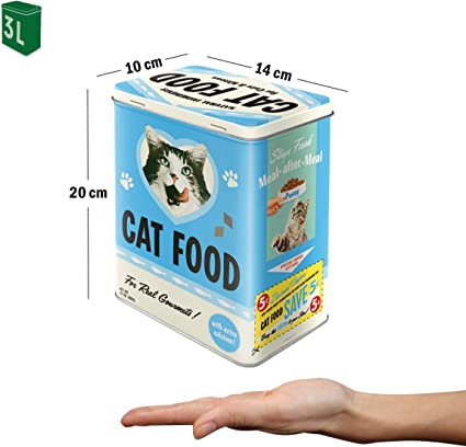 boite à croquettes chat vintage en fer