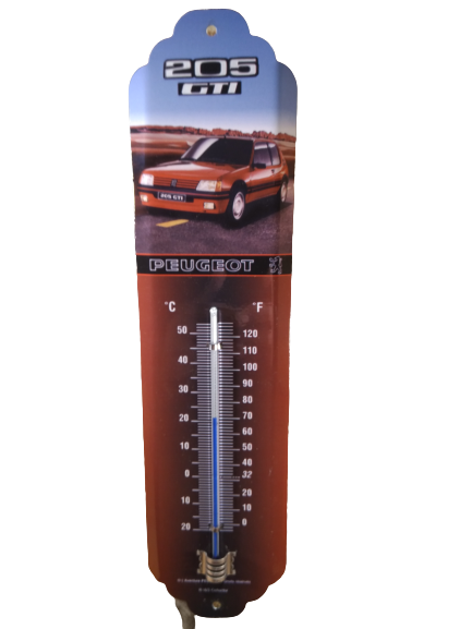 theermomètre metal 205 gti peugeot rétro