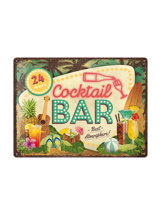 plaque vintage cocktail bar nostalgic art