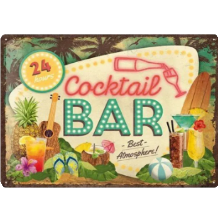 plaque cocktail bar nostalgic art vintage
