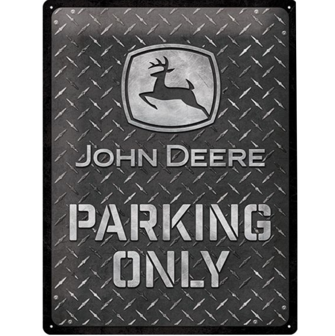 plaque émaillée vintage john deere parking