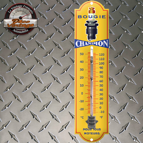 Thermomètre bougies Champion émaillé 42CM - Objets émaillés/Thermomètres  émaillés - decovintage