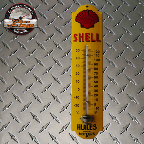 thermomètre émaillé shell vintage