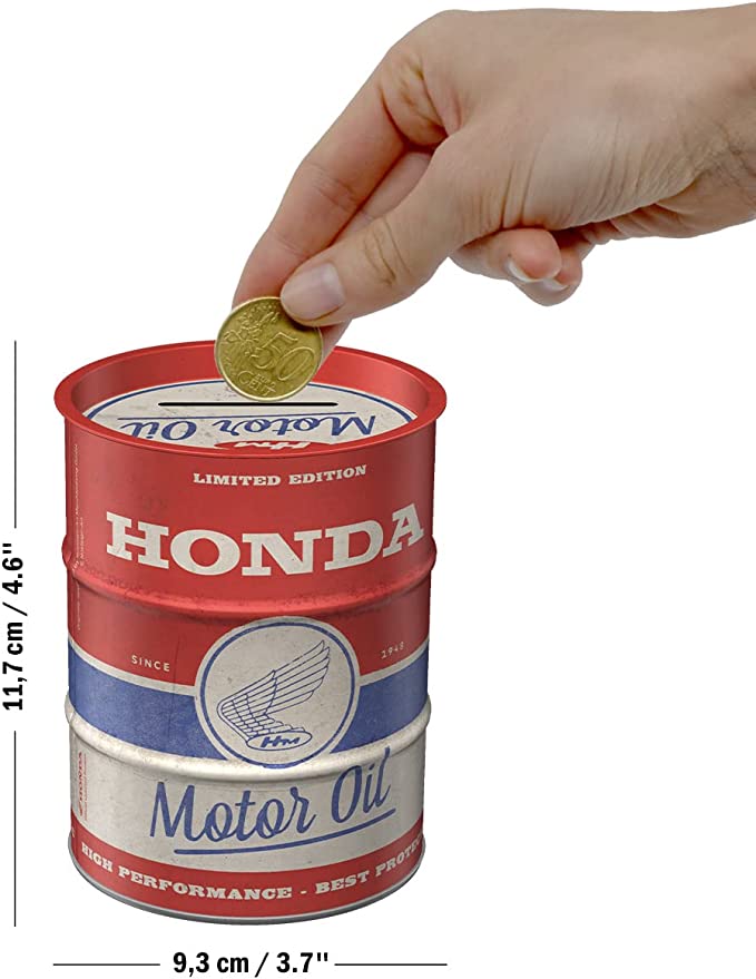 tirelire Honda HM fut huile vintage