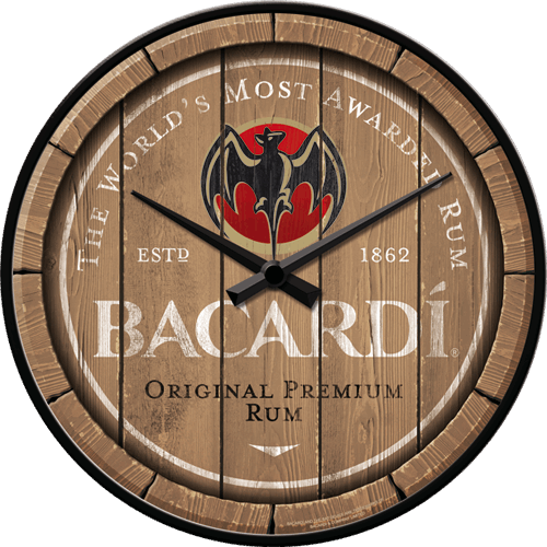 horloge murale rhum bacardi vintage