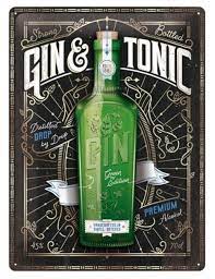 plaque gin tonic nostalgic art vintage
