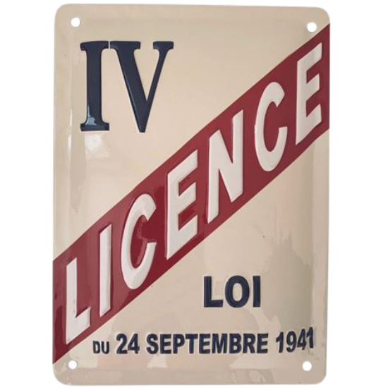 plaque murale vintage licence 4
