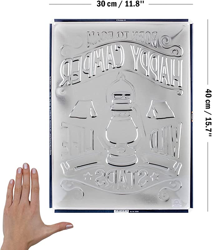 plaque vintage happy camper nostalgic art