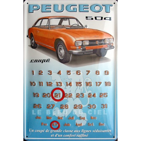 calendrier-metal-publicitaire-20x30-cm-bombe-en-relief-504-peugeot-coupe
