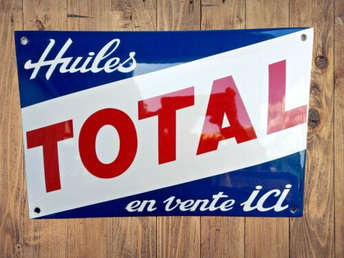 plaque émaillée huiles Total en vente ici 20x30