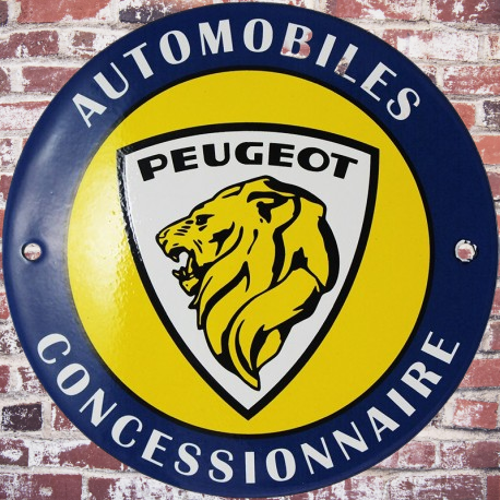 plaque-emaillee-peugeot-logo-ronde