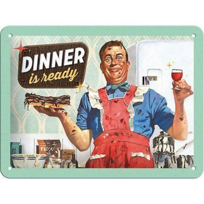 plaque vintage cuisine diner is ready