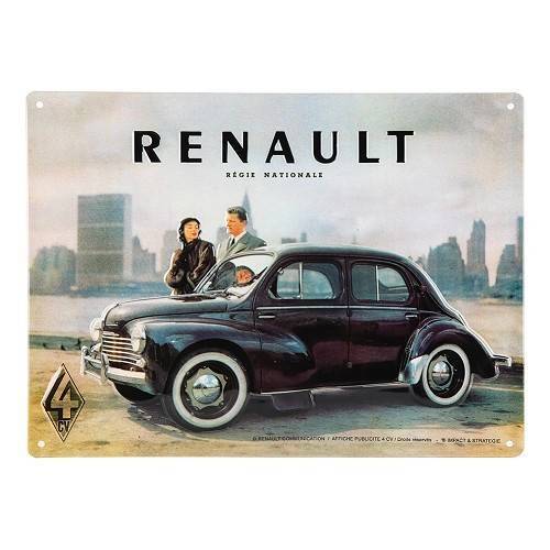 plaque renault 4cv new york rétro