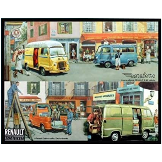 Miniature Renault Galion Goélette Taxi - Métal Blanc Peint Main - Années 60 - Occasion