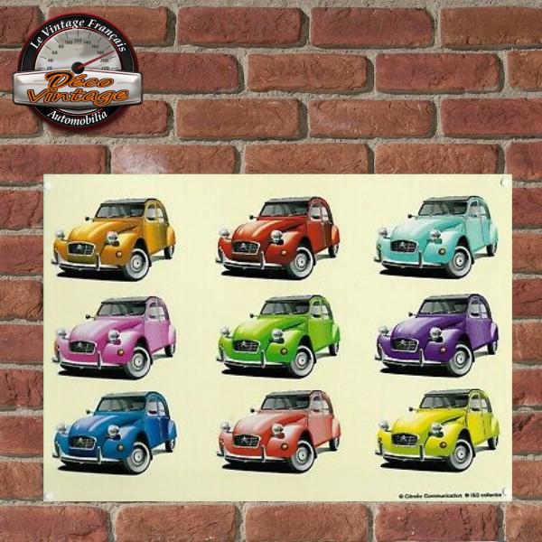 Plaque émaillée Citroën 2CV – Ardennes-Plaques – Aluminium – Grise – Made In France