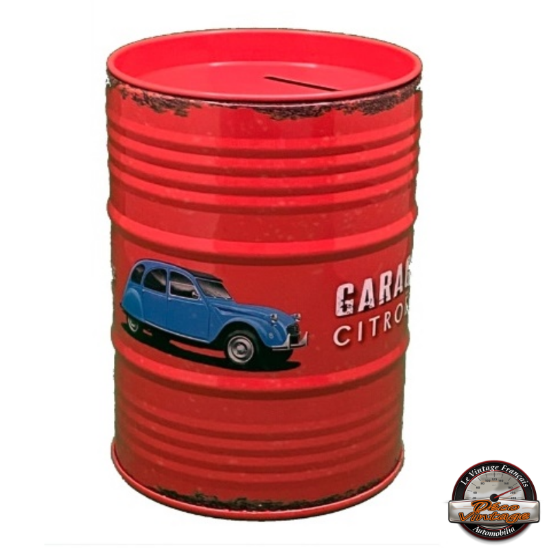 tirelire citroen garage fût huile vintage