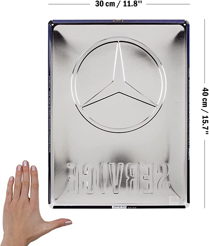 plaque vintage mercedes service nostalgic art