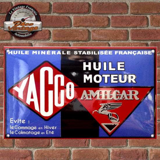 Plaque émaillée Bombée Publicitaire – AMILCAR – Métal – Neuve