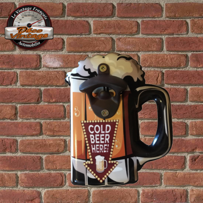 décapsuleur mural vintage bière