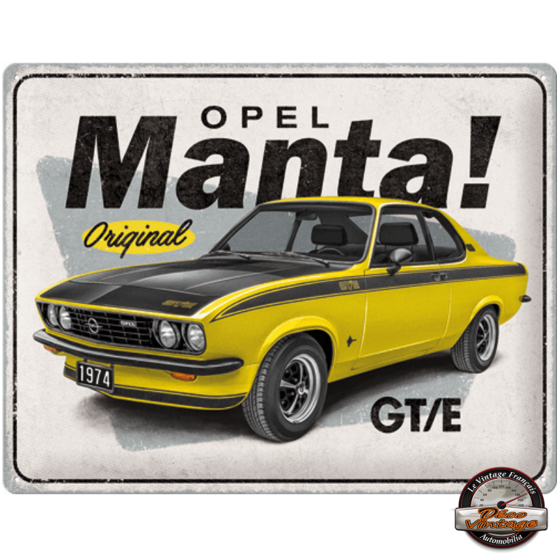 plaque métal relief opel manta nostalgic art 30x40 cm