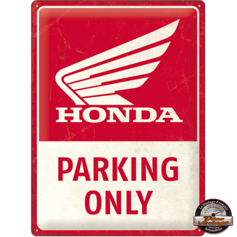 plaque métal relief honda parking only rétro nostalgic art 30x40 cm