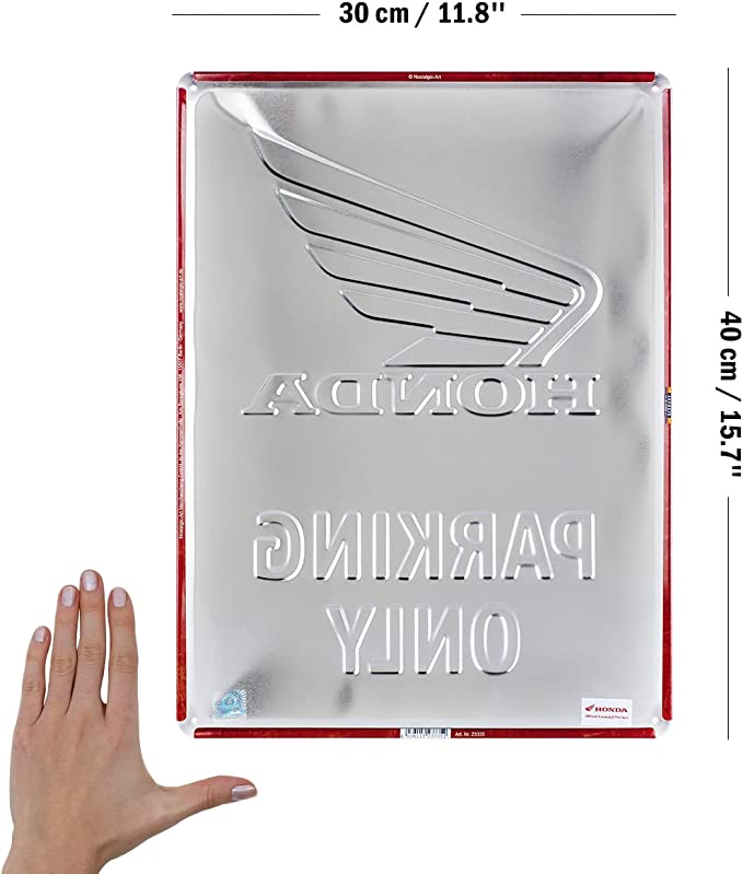 plaque vintage en relief honda