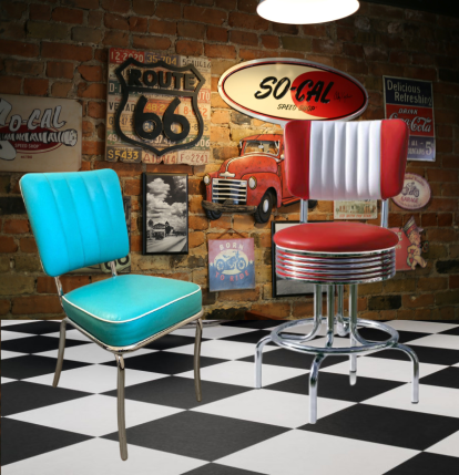 chaises et tabourets vintages