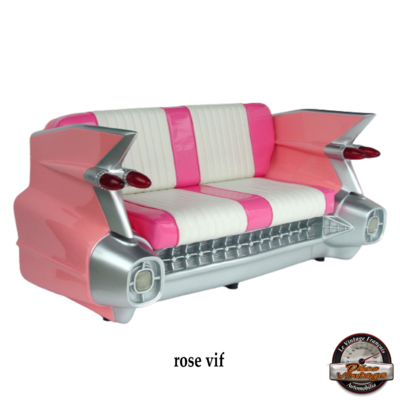 canapé banquette voiture cadillac rose vif