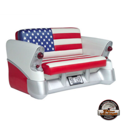 canapé chevrolet bel air drapeau américain vintage