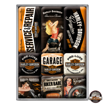 set de magnets harley davidson pin-up