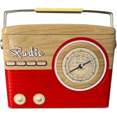 boite métallique radio rouge stylé rétro